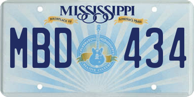 MS license plate MBD434