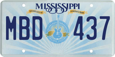 MS license plate MBD437