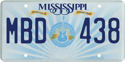 MS license plate MBD438