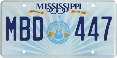 MS license plate MBD447