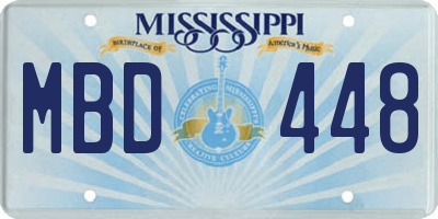 MS license plate MBD448