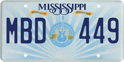 MS license plate MBD449