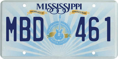 MS license plate MBD461
