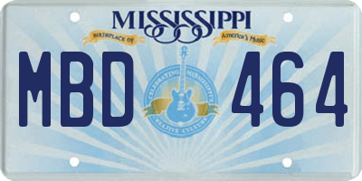MS license plate MBD464