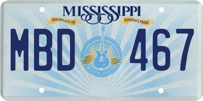 MS license plate MBD467