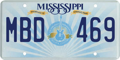 MS license plate MBD469