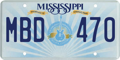 MS license plate MBD470