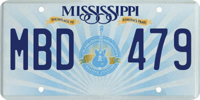MS license plate MBD479