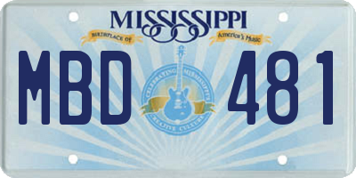 MS license plate MBD481