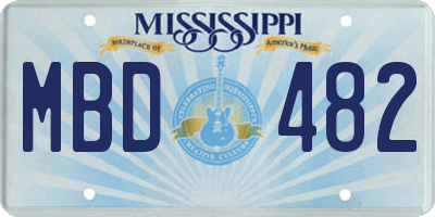 MS license plate MBD482