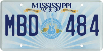 MS license plate MBD484