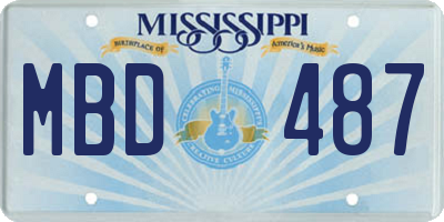 MS license plate MBD487