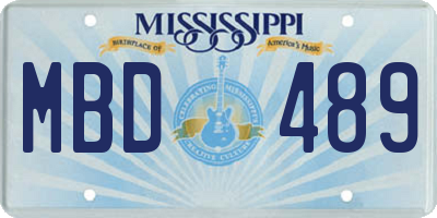 MS license plate MBD489