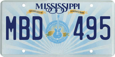 MS license plate MBD495