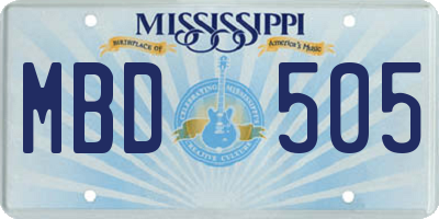 MS license plate MBD505