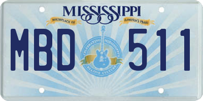 MS license plate MBD511