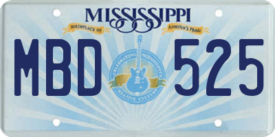MS license plate MBD525
