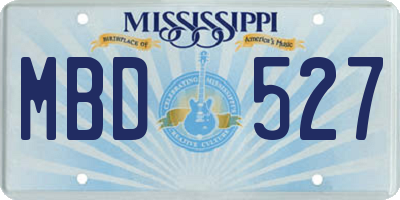 MS license plate MBD527