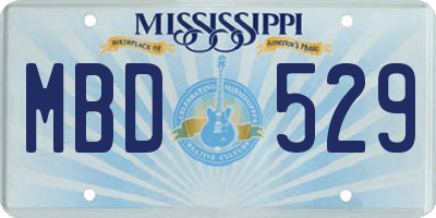 MS license plate MBD529
