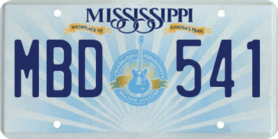 MS license plate MBD541