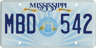 MS license plate MBD542