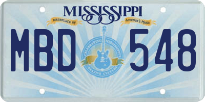 MS license plate MBD548