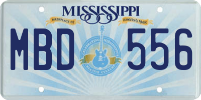 MS license plate MBD556
