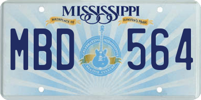MS license plate MBD564