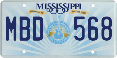 MS license plate MBD568