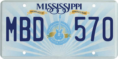 MS license plate MBD570