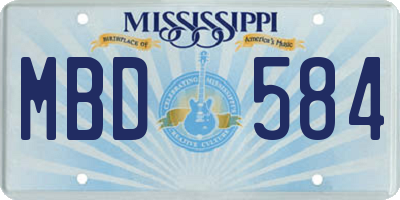 MS license plate MBD584