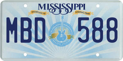 MS license plate MBD588