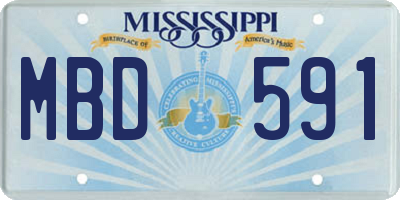 MS license plate MBD591