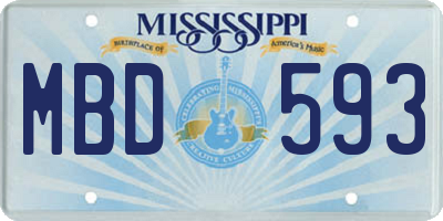 MS license plate MBD593