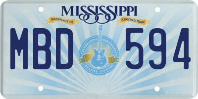 MS license plate MBD594