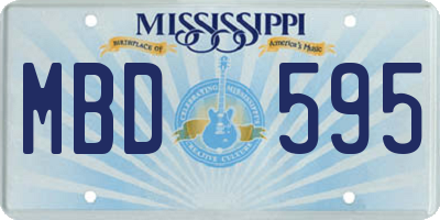 MS license plate MBD595