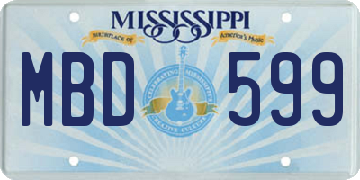 MS license plate MBD599