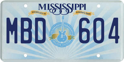MS license plate MBD604