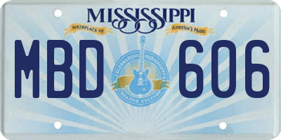 MS license plate MBD606
