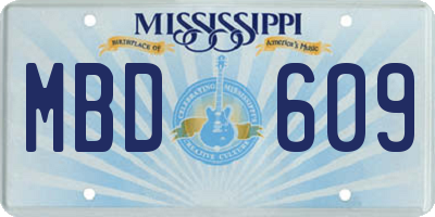 MS license plate MBD609