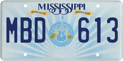 MS license plate MBD613