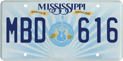 MS license plate MBD616