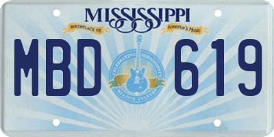 MS license plate MBD619
