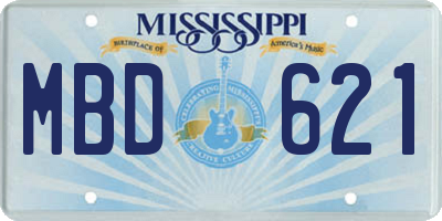 MS license plate MBD621