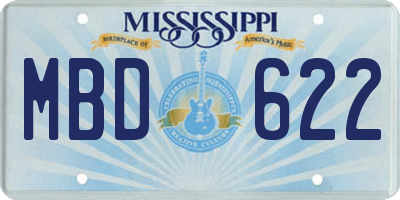 MS license plate MBD622