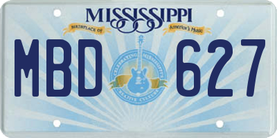 MS license plate MBD627