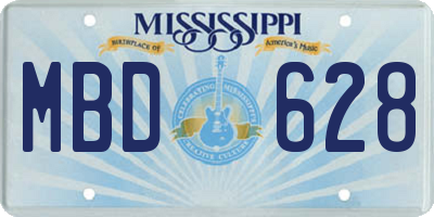 MS license plate MBD628