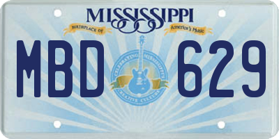 MS license plate MBD629