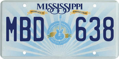 MS license plate MBD638