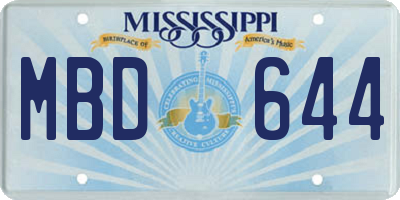 MS license plate MBD644